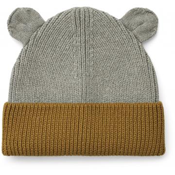 Liewood - Gina strikhue i bomuld // Grey melange/golden caramel